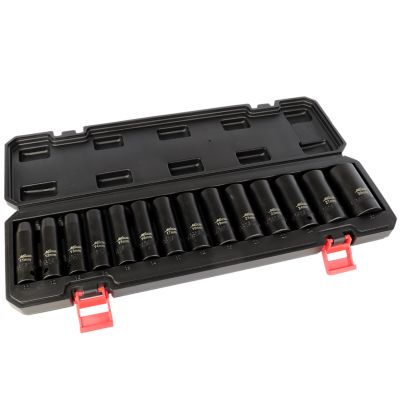 Image showing  1/2 in. Drive Deep 11-30 mm Metric Impact Socket Set (14-Piece)