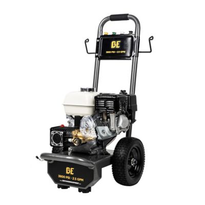 BE Power Equipment 3800 PSI 2.8 GPM Cold Water Gas Pressure Washer Honda GX200 Engine and Triplex Pump