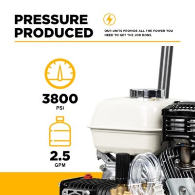 Image showing  3800 PSI 2.8 GPM Cold Water Gas Pressure Washer Honda GX200 Engine and Triplex Pump
