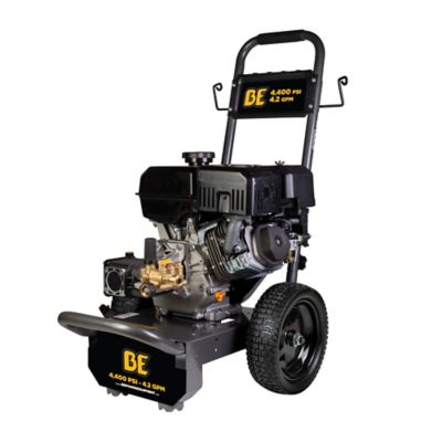 BE Power Equipment 4200 PSI 4.2 GPM Cold Water Gas Pressure Washer Powerease 420cc Engine and Triplex Pump