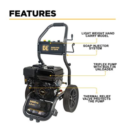 Image showing  3400 PSI 2.5 GPM Cold Water Gas Pressure Washer Powerease 223CC Engine and Axial Pump
