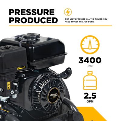 Image showing  3400 PSI 2.5 GPM Cold Water Gas Pressure Washer Powerease 223CC Engine and Axial Pump
