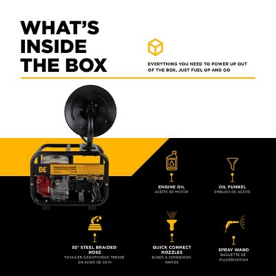 Image showing  3100 PSI 3.1 GPM Cold Water Gas Pressure Washer Honda Gx200 Engine Roll Cage Frame with Hose Reel