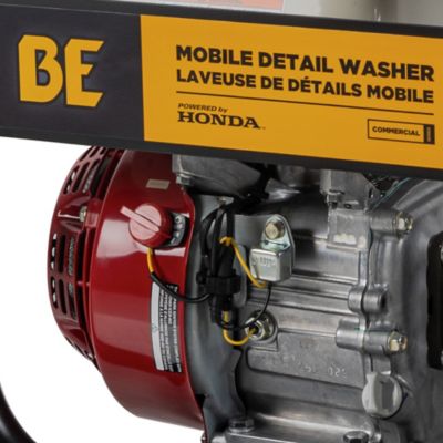 Image showing 7 th BE Power Equipment 3100 PSI 3.1 GPM Cold Water Gas Pressure Washer Honda Gx200 Engine Roll Cage Frame with Hose Reel