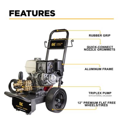 Image showing  4200 PSI 4.2 GPM Cold Water Gas Pressure Washer Honda GX390 Engine and Comet Triplex External Unloader Pump