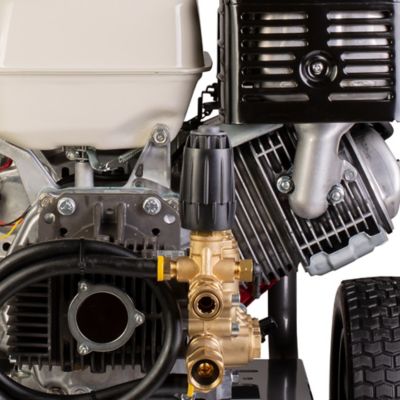 Image showing 7 th BE Power Equipment 4200 PSI 4.2 GPM Cold Water Gas Pressure Washer Honda GX390 Engine and Comet Triplex External Unloader Pump