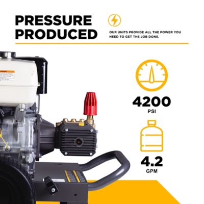 Image showing  4200 PSI 4.2 GPM Cold Water Gas Pressure Washer Honda GX390 Engine and Comet Triplex Pump