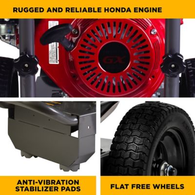 Image showing 5 th BE Power Equipment 4200 PSI 4.2 GPM Cold Water Gas Pressure Washer Honda GX390 Engine and Comet Triplex Pump