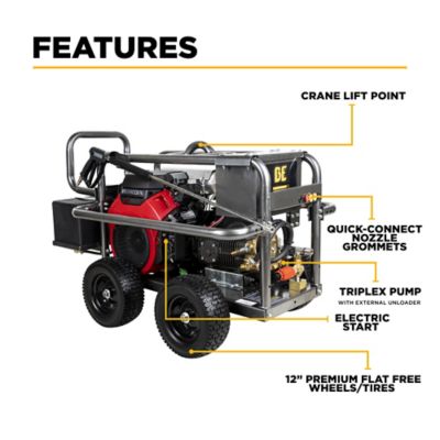 Image showing  5000PSI 5.0 GPM Cold Water Gas Belt Drive Pressure Washer Honda GX690 & Comet Triplex Pump Roll Cage