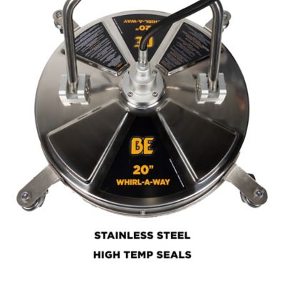 Image showing  20 in. Whirl-A-Way Stainless Steel Commercial Pressure Washer Surface Cleaner for Hot/Cold Water