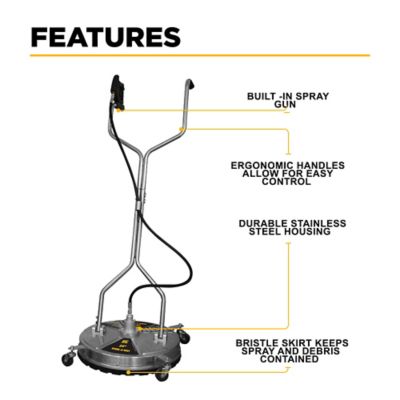 Image showing  24 in. Whirl-A-Way Stainless Steel Commercial Pressure Washer Surface Cleaner for Hot/Cold Water