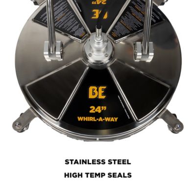 Image showing  24 in. Whirl-A-Way Stainless Steel Commercial Pressure Washer Surface Cleaner for Hot/Cold Water