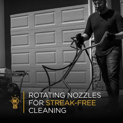 Image showing 8 th BE Power Equipment 24 in. Whirl-A-Way Stainless Steel Commercial Pressure Washer Surface Cleaner for Hot/Cold Water