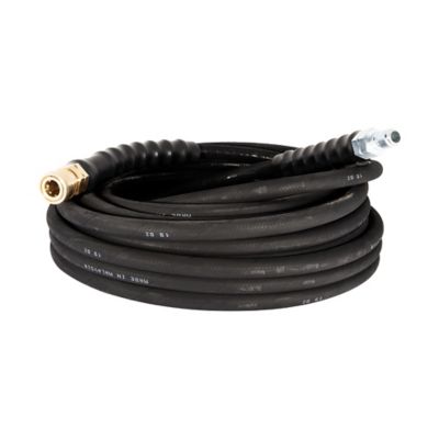 BE Power Equipment Pressure Washer High-Pressure 50 ft. x 3/8-inch 4,000 PSI Wire-Braided Black Hose with Quick-Connects