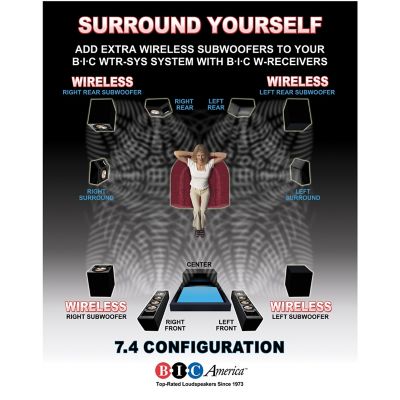 Image showing 5 th BIC America WTR-SYS 4-Channel Wireless Audio Transmitter/Receiver Kit for Powered Subs and Speakers