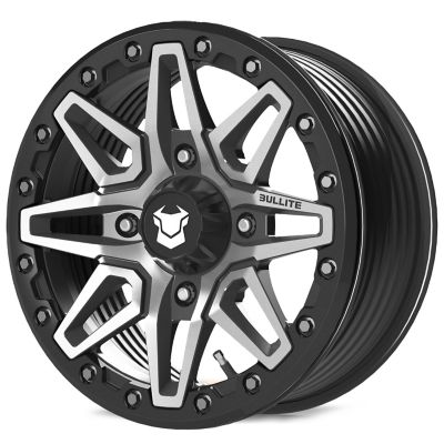 BULLITE [PRO-03] 15 x 7.0 / 4 x 137, RIB - Satin Black rim, Satin Black beadlock