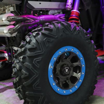 Image showing  BT-03 14 x 7.0 / 4 x 156, Satin Black rim, Sapphire Blue beadlock