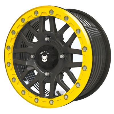 BULLITE [BT-06] 15 x 7.0 / 4 x 137 - Satin Black Rim, Neo Yellow Beadlock