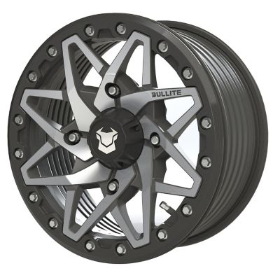 BULLITE [PRO-01] 15 x 7.0 / 4 x 156, RIB - Gunmetal Gray Rim, Satin Black Beadlock