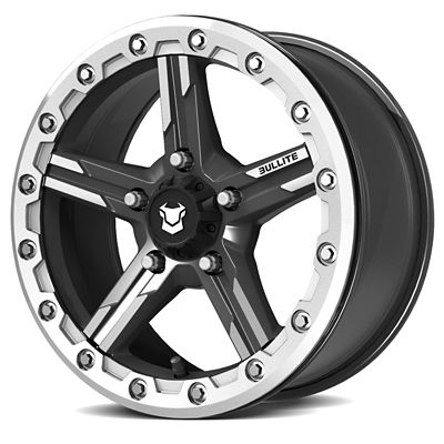 BULLITE [BT-09] 15 x 7.0 / 5 x 114.3 - Gunmetal Gray rim, Raw beadlock