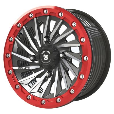 BULLITE [BT-08] 14 x 7.0 / 4 x 137 - Satin Black Rim, Bullite Red Beadlock