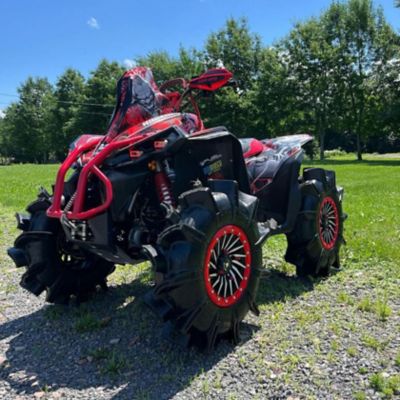 Image showing  [BT-08] 14 x 7.0 / 4 x 137 - Satin Black Rim, Bullite Red Beadlock