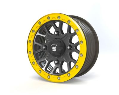 BULLITE BT-05 15 x 7.0 / 4 x 156 - Gunmetal Gray Rim, Neo Yellow Beadlock