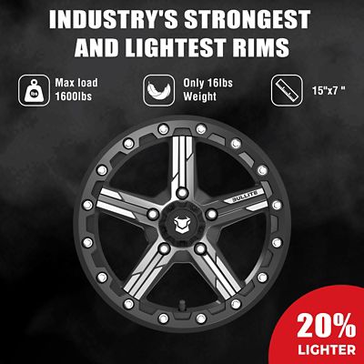 Image showing  BT-09 15 x 7.0 / 5 x 114.3, Gunmetal Gray rim, Satin Black beadlock