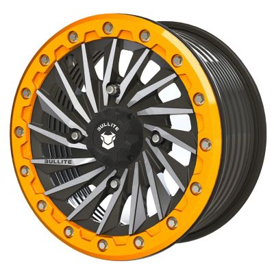 BULLITE [BT-08] 14 x 7.0 / 4 x 156 - Satin Black rim, Aerospace Orange beadlock
