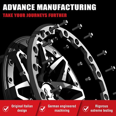 Image showing  BT-06 15 x 7.0 / 4 x 156, Gunmetal Gray Rim, Raw Beadlock