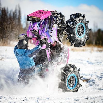 Image showing  [BT-06] 15 x 7.0 / 4 x 137 - Satin Black Rim, Sapphire Blue Beadlock