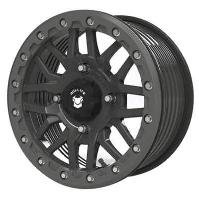 BULLITE [BT-06] 14 x 7.0 / 4 x 137 - Satin Black Rim, Gunmetal Gray Beadlock
