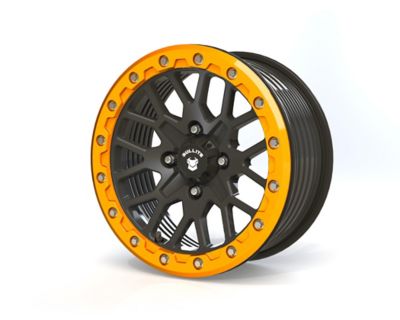 BULLITE BT-05 14 x 7.0 / 4 x 110, RIB - Satin Black Rim, Aerospace Orange Beadlock