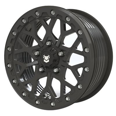 BULLITE [PRO-05] 15 x 7.0 / 5 x 114.3, RIB - Satin Black rim, Satin Black beadlock