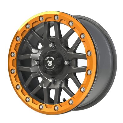 BULLITE [BT-06] 14 x 7.0 / 4 x 156 - Gunmetal Gray Rim, Aerospace Orange Beadlock