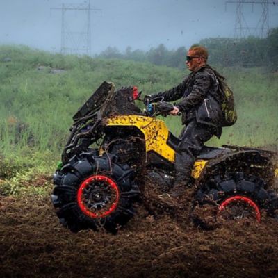 Image showing  [BT-06] 15 x 7.0 / 4 x 156 - Gunmetal Gray Rim, Bullite Red Beadlock