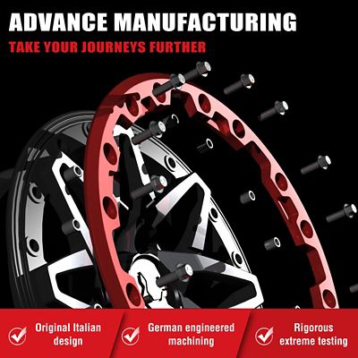 Image showing  BT-06 14 x 7.0 / 4 x 156, Gunmetal Gray Rim, Bullite Red Beadlock