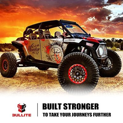 Image showing  BT-06 14 x 7.0 / 4 x 156, Gunmetal Gray Rim, Bullite Red Beadlock