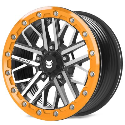 BULLITE [PRO-04] 15 x 7.0 / 5 x 114.3, RIB - Satin Black rim, Aerospace Orange beadlock