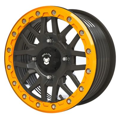 BULLITE [BT-06] 15 x 7.0 / 4 x 137 - Satin Black Rim, Aerospace Orange Beadlock