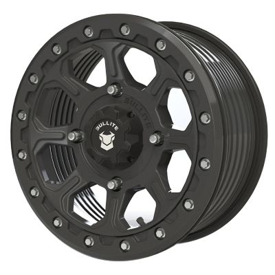 BULLITE [PRO-03] 15 x 7.0 / 4 x 156, RIB - Satin Black rim, Satin Black beadlock