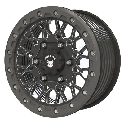 BULLITE [PRO-07] 15 x 7.0 / 6 x 139.7, RIB - Satin Black rim, Gunmetal Gray beadlock