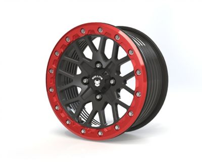 BULLITE BT-05 14 x 7.0 / 4 x 110, RIB - Satin Black Rim, Bullite Red Beadlock