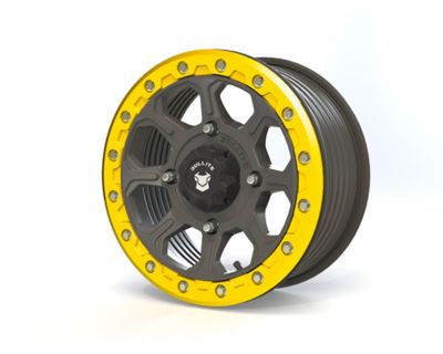 BULLITE BT-03 15 x 7.0 / 4 x 156 - Gunmetal Gray Rim, Neo Yellow Beadlock