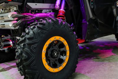 Image showing  BT-03 14 x 7.0 / 4 x 137 - Gunmetal Gray Rim, Aerospace Orange Beadlock