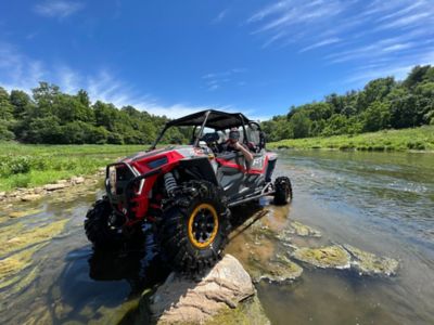 Image showing  BT-03 14 x 7.0 / 4 x 137 - Gunmetal Gray Rim, Aerospace Orange Beadlock