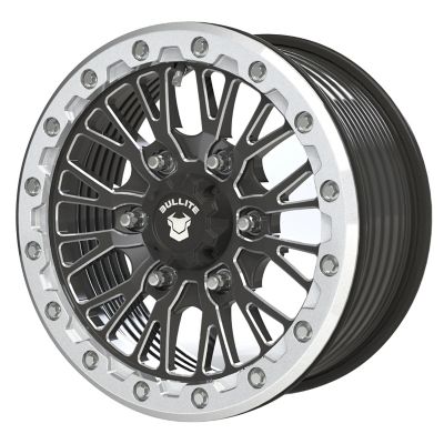 BULLITE [PRO-08] 15 x 7.0 / 6 x 139.7, RIB - Satin Black rim, Raw beadlock