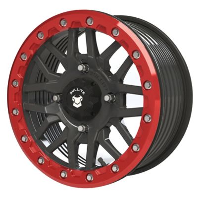 BULLITE [BT-06] 15 x 7.0 / 4 x 137 - Satin Black Rim, Bullite Red Beadlock