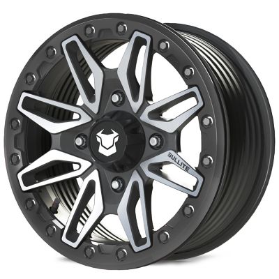 BULLITE [PRO-02] 15 x 7.0 / 4 x 137, RIB - Satin Black rim, Gunmetal Gray beadlock