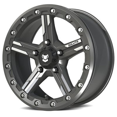 BULLITE [BT-09] 15 x 7.0 / 5 x 114.3 - Gunmetal Gray rim, Gunmetal Gray beadlock